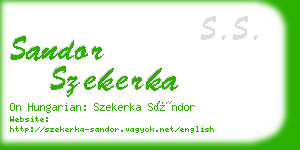 sandor szekerka business card